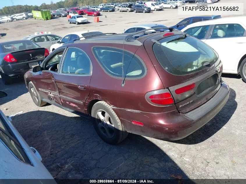 2000 Ford Taurus Se VIN: 1FAFP5821YA156682 Lot: 39837861