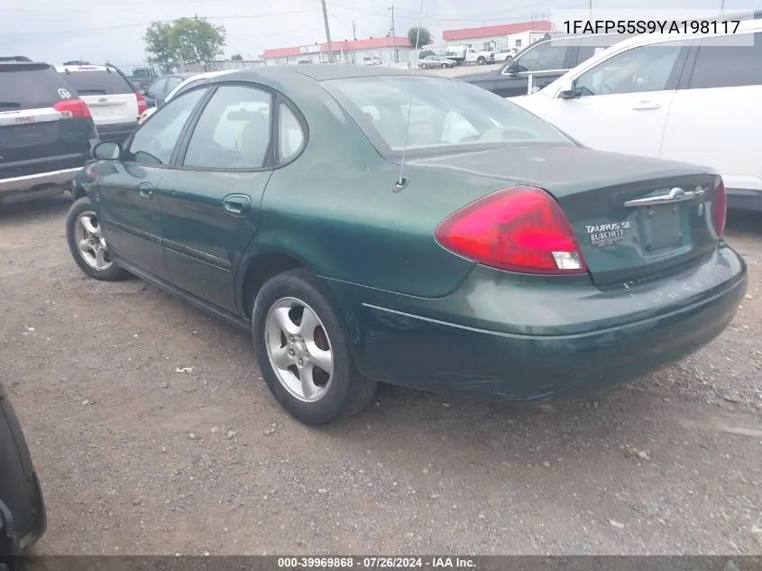 2000 Ford Taurus Ses VIN: 1FAFP55S9YA198117 Lot: 39969868