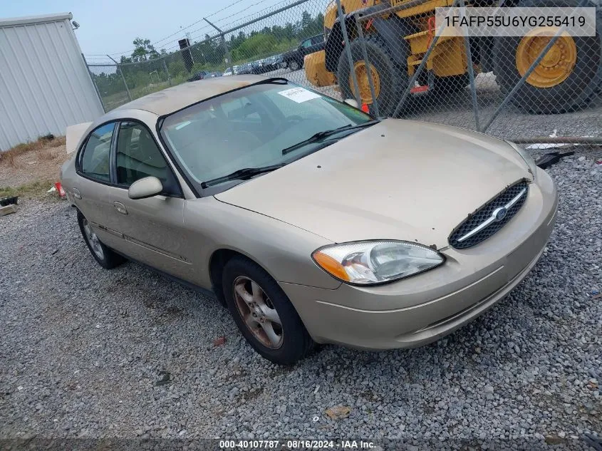 2000 Ford Taurus Ses VIN: 1FAFP55U6YG255419 Lot: 40107787