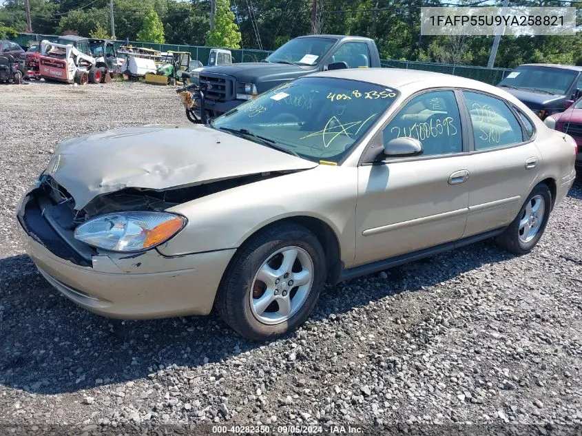 2000 Ford Taurus Ses VIN: 1FAFP55U9YA258821 Lot: 40282350