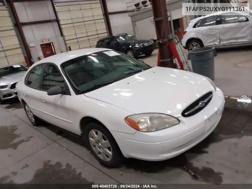 2000 Ford Taurus Lx VIN: 1FAFP52UXYG111361 Lot: 40403728