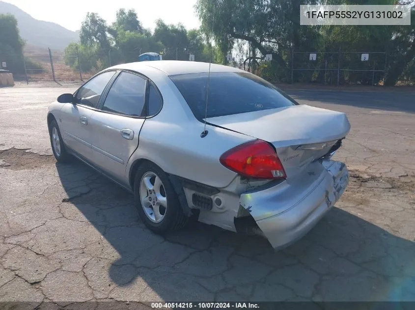 2000 Ford Taurus Ses VIN: 1FAFP55S2YG131002 Lot: 40514215