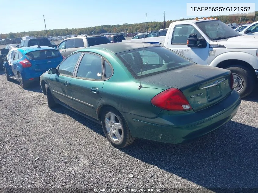 2000 Ford Taurus Sel VIN: 1FAFP56S5YG121952 Lot: 40618997