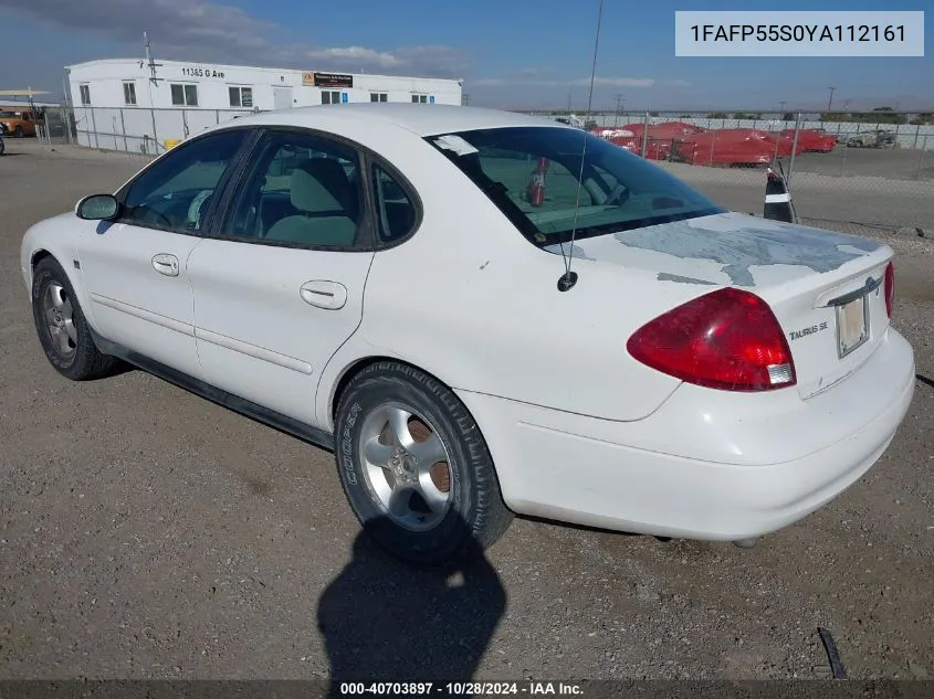 2000 Ford Taurus Ses VIN: 1FAFP55S0YA112161 Lot: 40703897