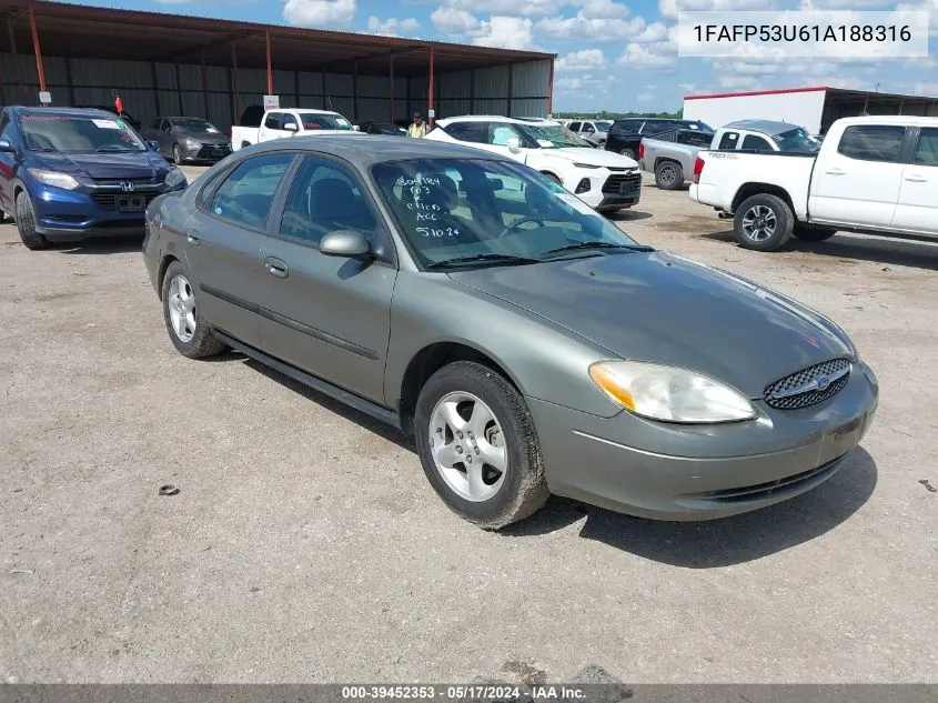 2001 Ford Taurus Se VIN: 1FAFP53U61A188316 Lot: 39452353