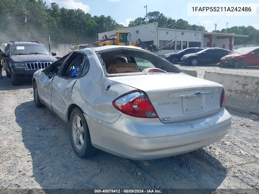 2001 Ford Taurus Ses VIN: 1FAFP55211A242486 Lot: 40075412