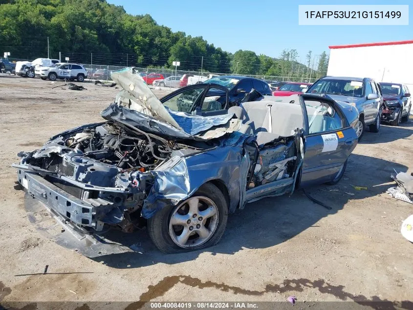 2001 Ford Taurus Se VIN: 1FAFP53U21G151499 Lot: 40084019