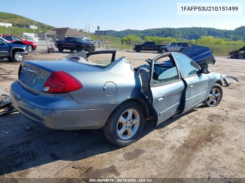 2001 Ford Taurus Se VIN: 1FAFP53U21G151499 Lot: 40084019