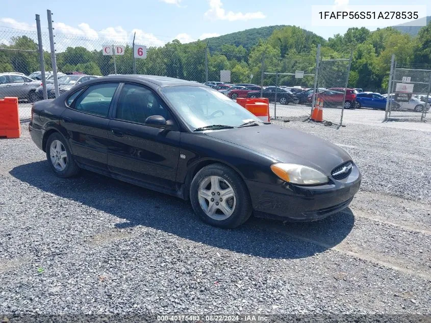 2001 Ford Taurus Sel VIN: 1FAFP56S51A278535 Lot: 40175483