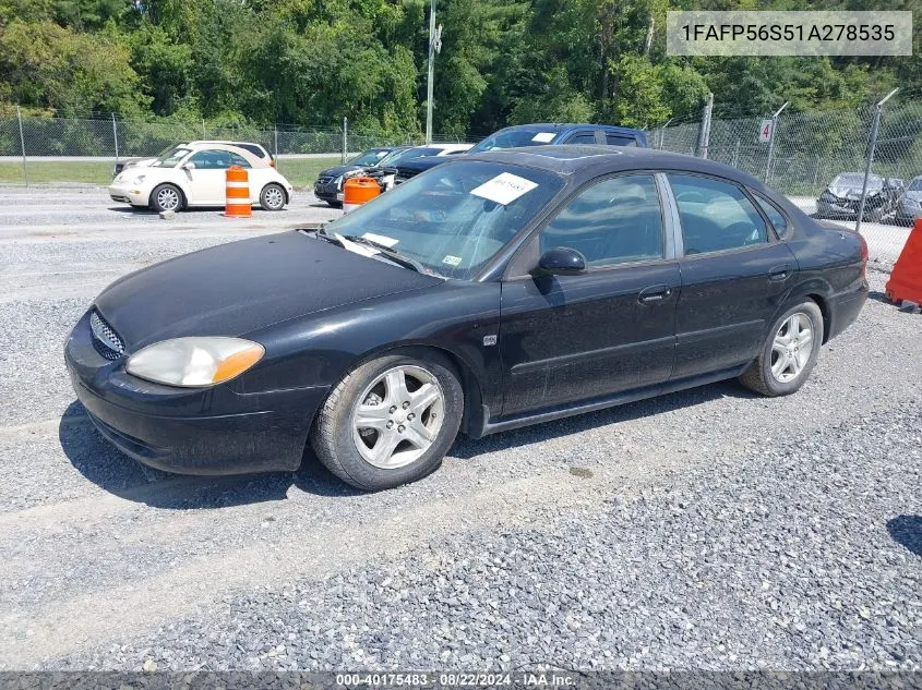 2001 Ford Taurus Sel VIN: 1FAFP56S51A278535 Lot: 40175483