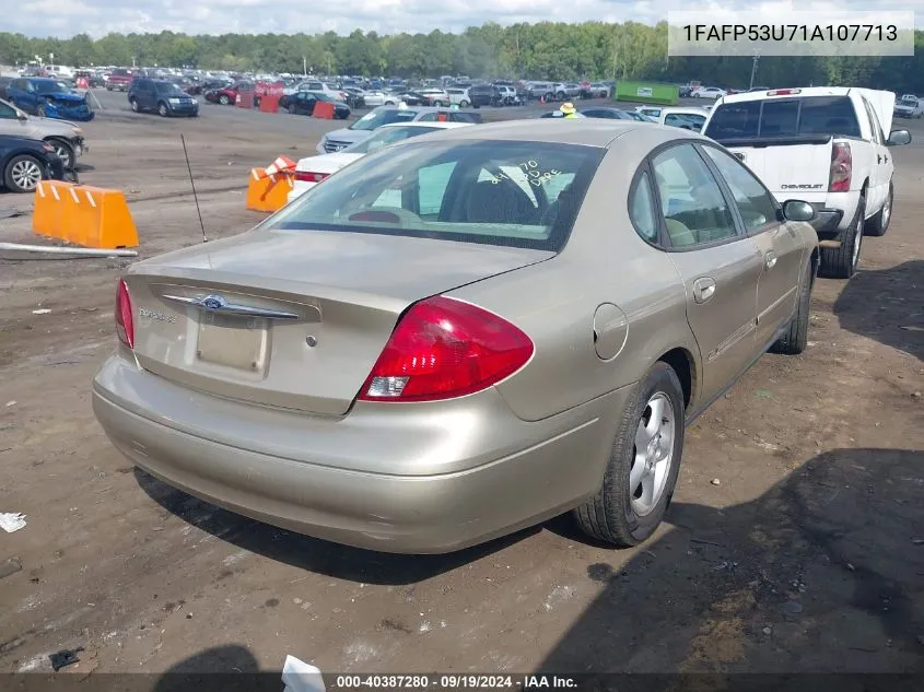 2001 Ford Taurus Se VIN: 1FAFP53U71A107713 Lot: 40387280