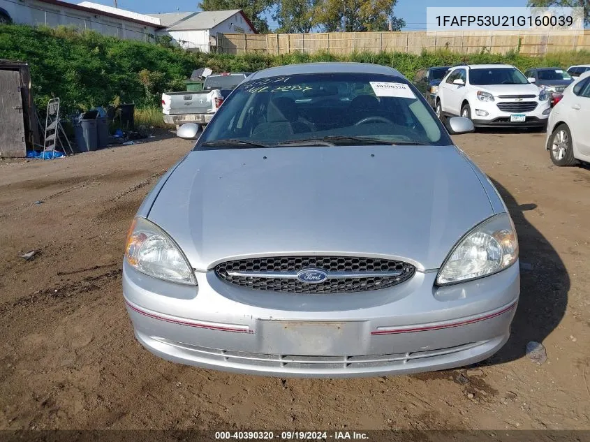 2001 Ford Taurus Se VIN: 1FAFP53U21G160039 Lot: 40390320