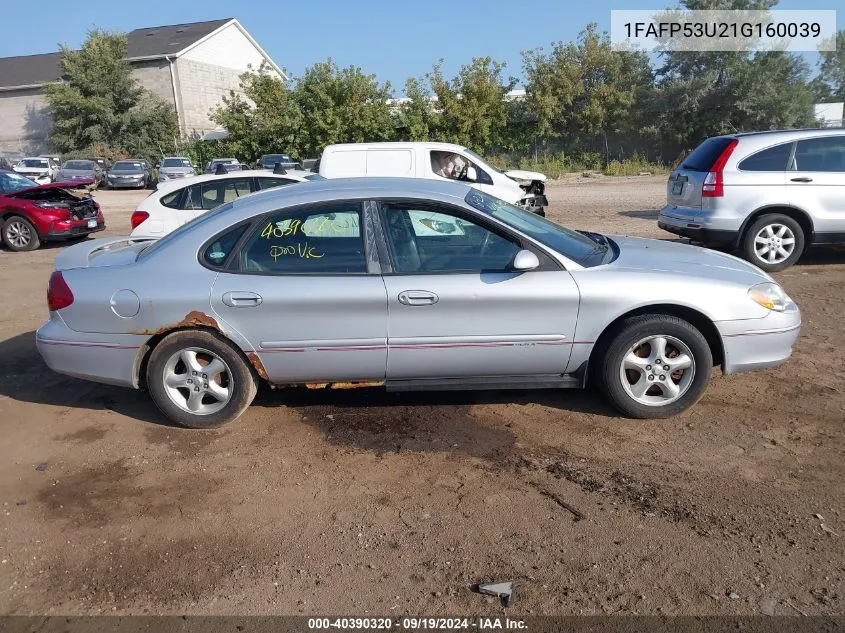 2001 Ford Taurus Se VIN: 1FAFP53U21G160039 Lot: 40390320