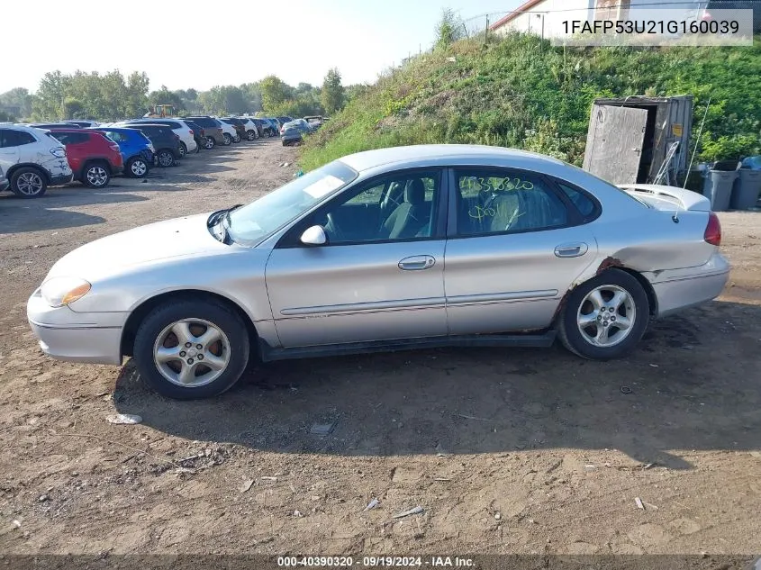 2001 Ford Taurus Se VIN: 1FAFP53U21G160039 Lot: 40390320