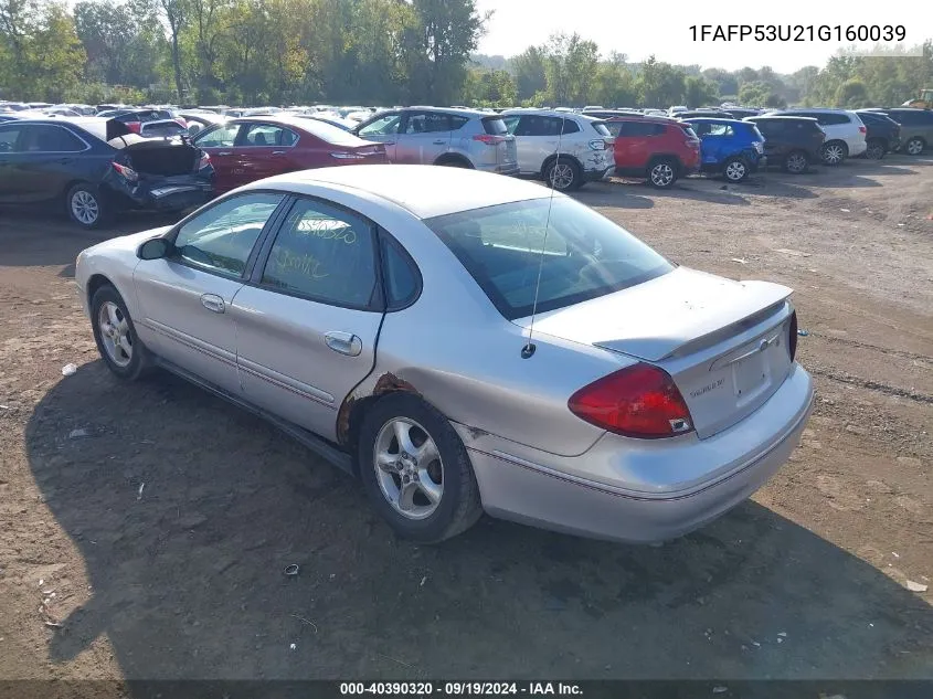 2001 Ford Taurus Se VIN: 1FAFP53U21G160039 Lot: 40390320