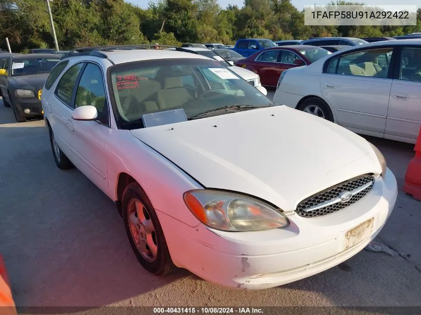 2001 Ford Taurus Se VIN: 1FAFP58U91A292422 Lot: 40431415