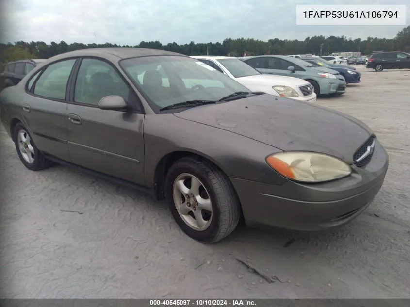 2001 Ford Taurus Se VIN: 1FAFP53U61A106794 Lot: 40545097