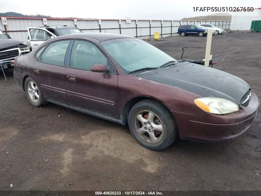 2001 Ford Taurus Ses VIN: 1FAFP55U51G267650 Lot: 40620233