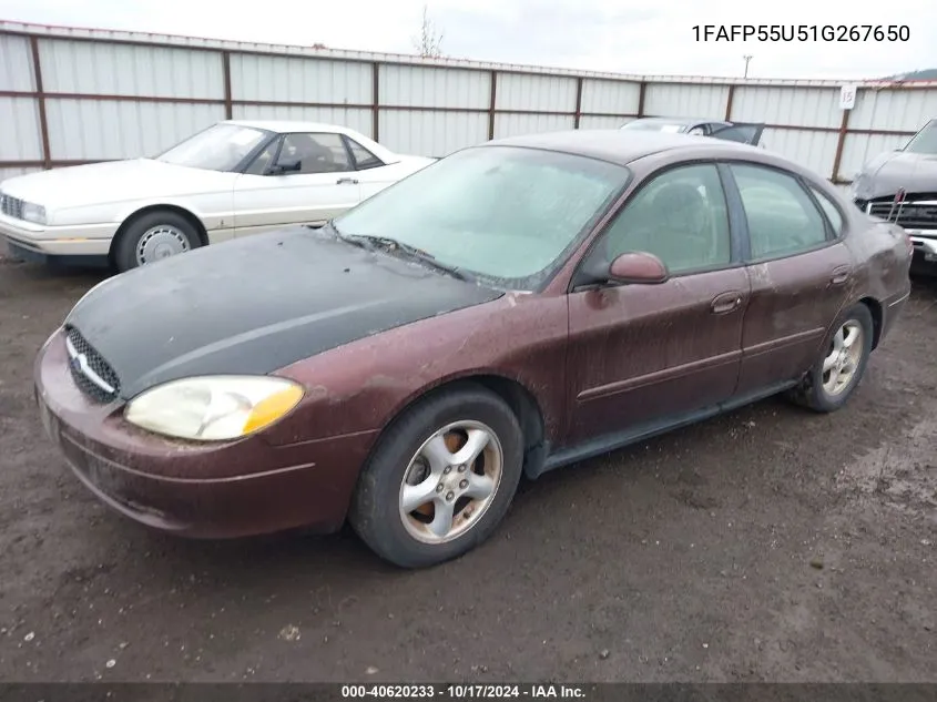 2001 Ford Taurus Ses VIN: 1FAFP55U51G267650 Lot: 40620233