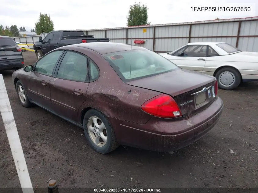 2001 Ford Taurus Ses VIN: 1FAFP55U51G267650 Lot: 40620233