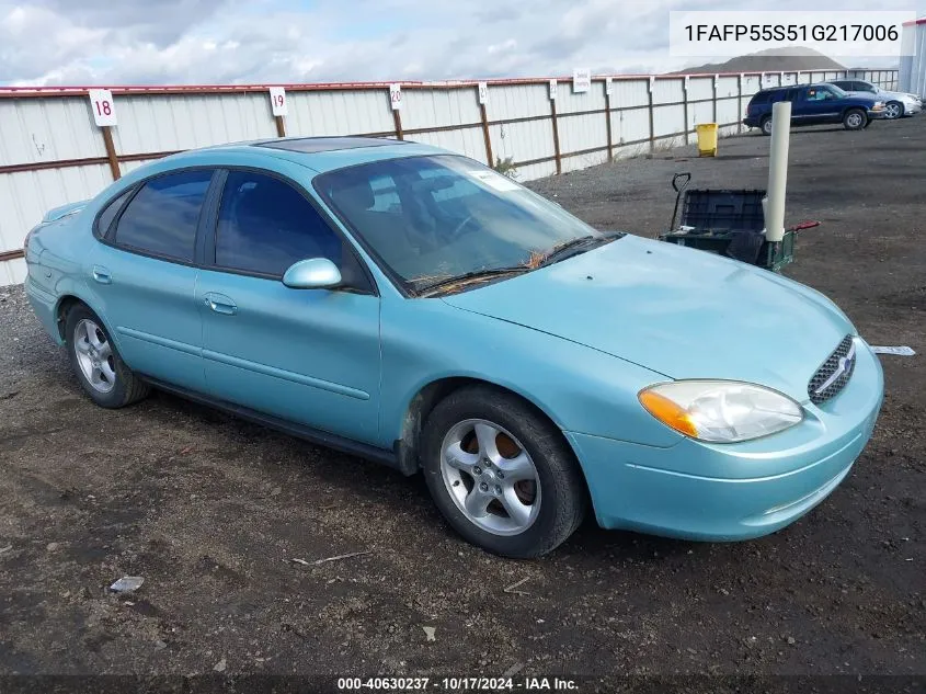 2001 Ford Taurus Ses VIN: 1FAFP55S51G217006 Lot: 40630237