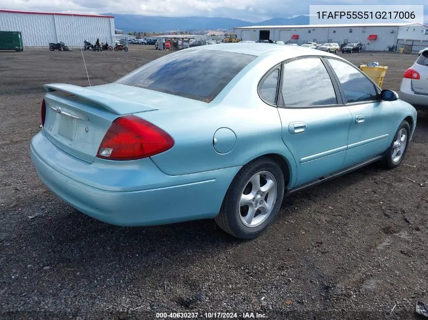 2001 Ford Taurus Ses VIN: 1FAFP55S51G217006 Lot: 40630237