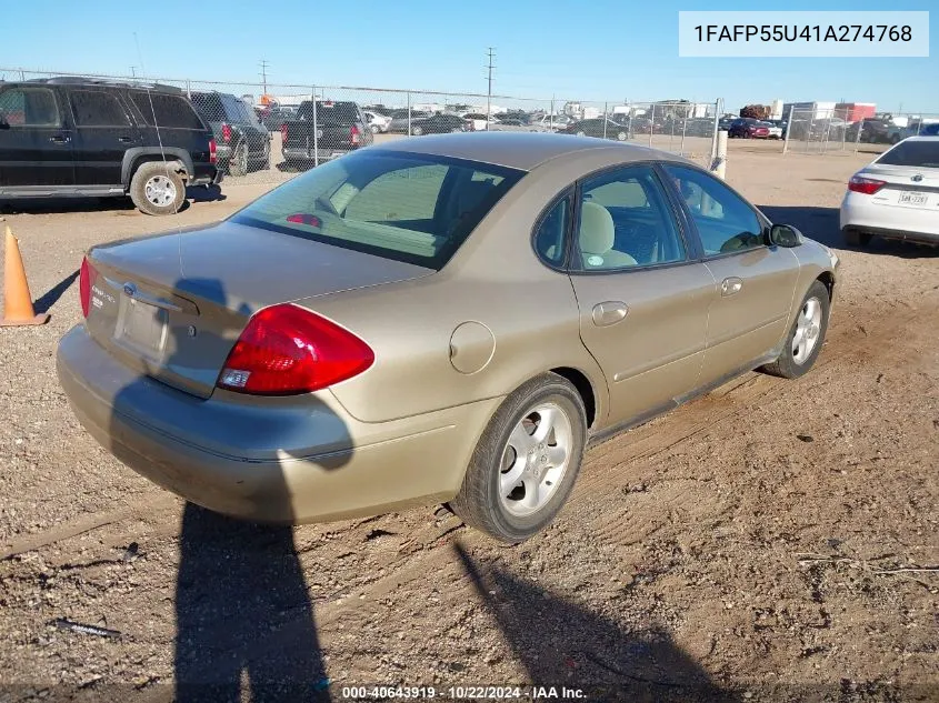 2001 Ford Taurus Ses VIN: 1FAFP55U41A274768 Lot: 40643919