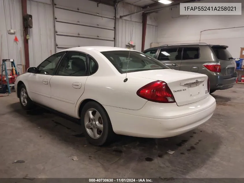 2001 Ford Taurus Ses VIN: 1FAP55241A258021 Lot: 40730630