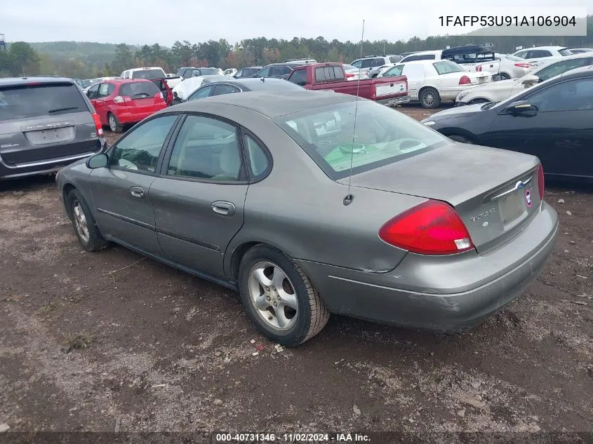 2001 Ford Taurus Se VIN: 1FAFP53U91A106904 Lot: 40731346