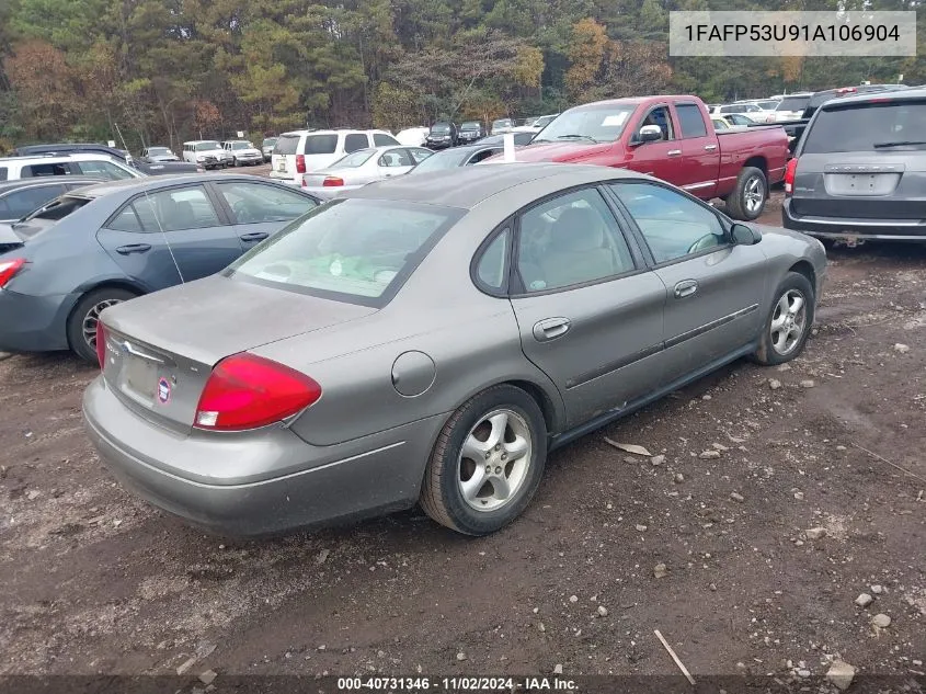 2001 Ford Taurus Se VIN: 1FAFP53U91A106904 Lot: 40731346