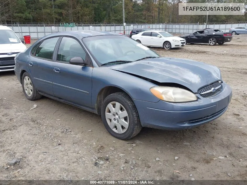 2001 Ford Taurus Lx VIN: 1FAFP52U61A189600 Lot: 40771089