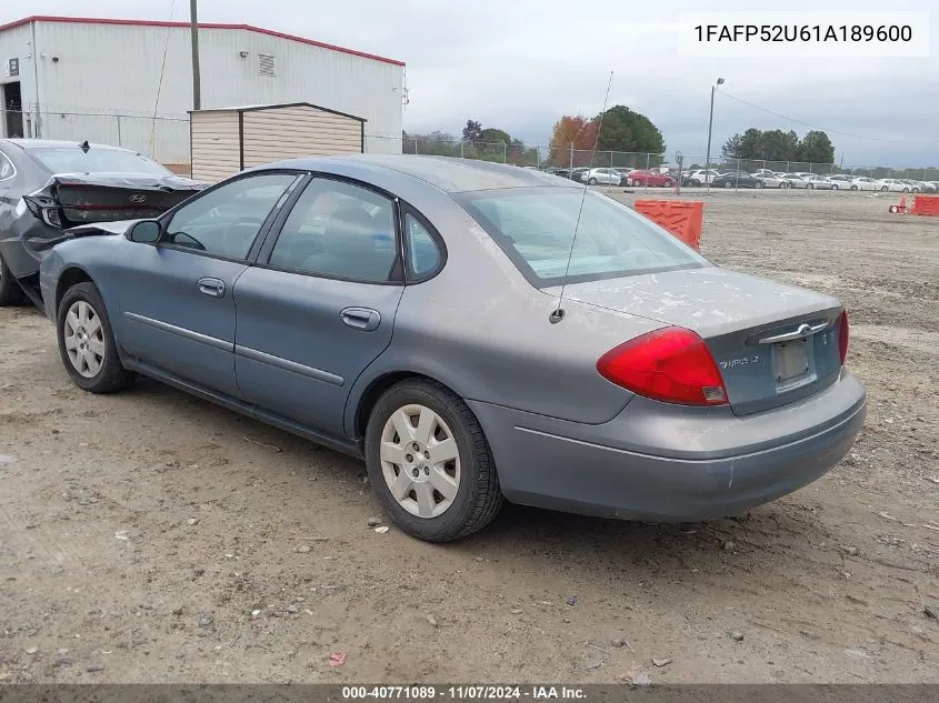 2001 Ford Taurus Lx VIN: 1FAFP52U61A189600 Lot: 40771089