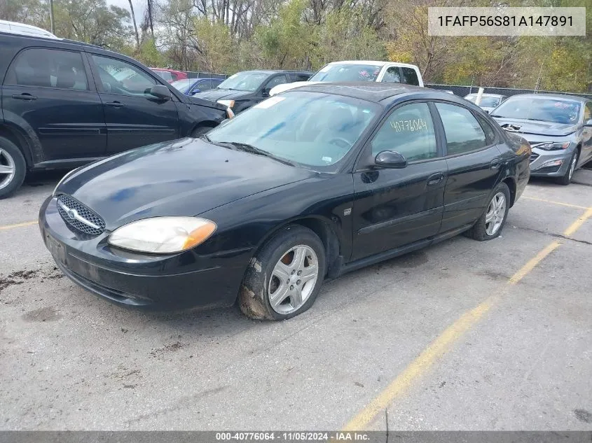 2001 Ford Taurus Sel VIN: 1FAFP56S81A147891 Lot: 40776064