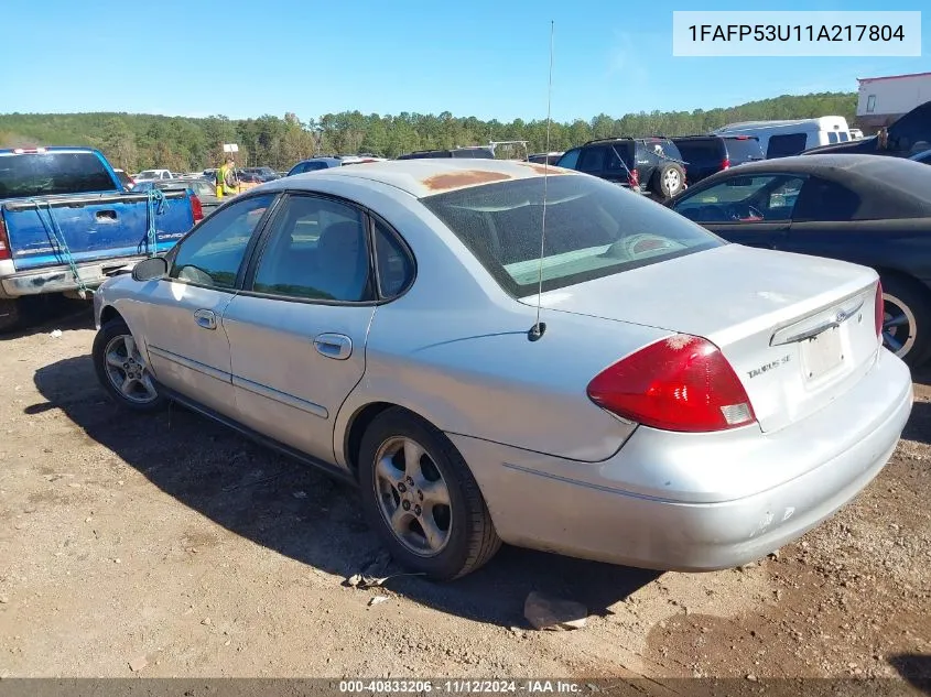 2001 Ford Taurus Se VIN: 1FAFP53U11A217804 Lot: 40833206