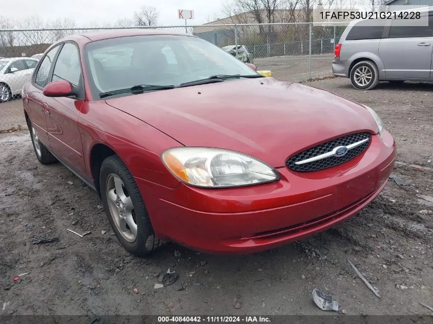 2001 Ford Taurus Se VIN: 1FAFP53U21G214228 Lot: 40840442