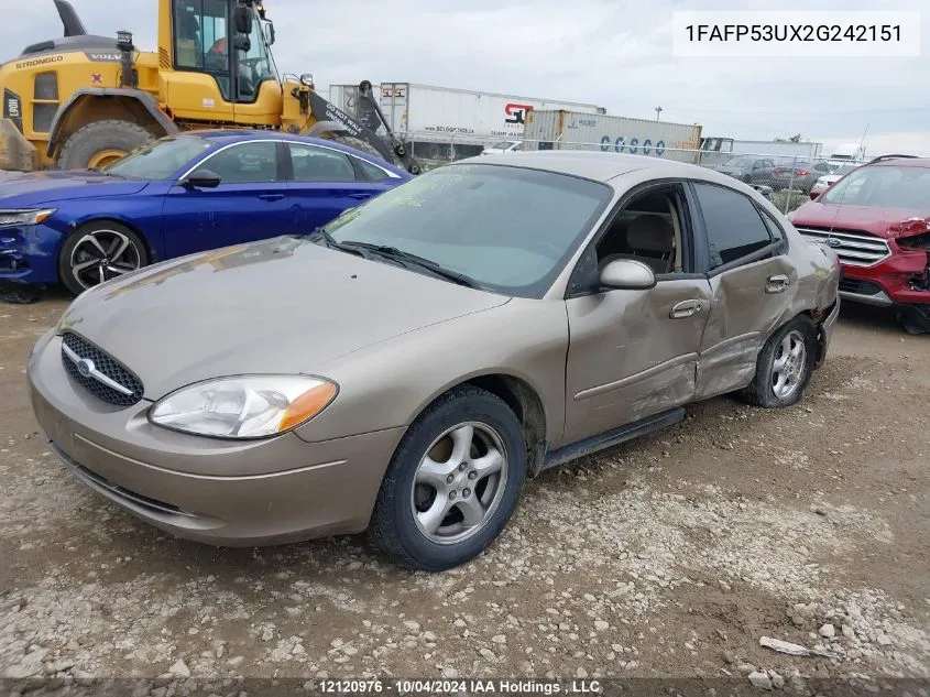 2002 Ford Taurus Se VIN: 1FAFP53UX2G242151 Lot: 12120976