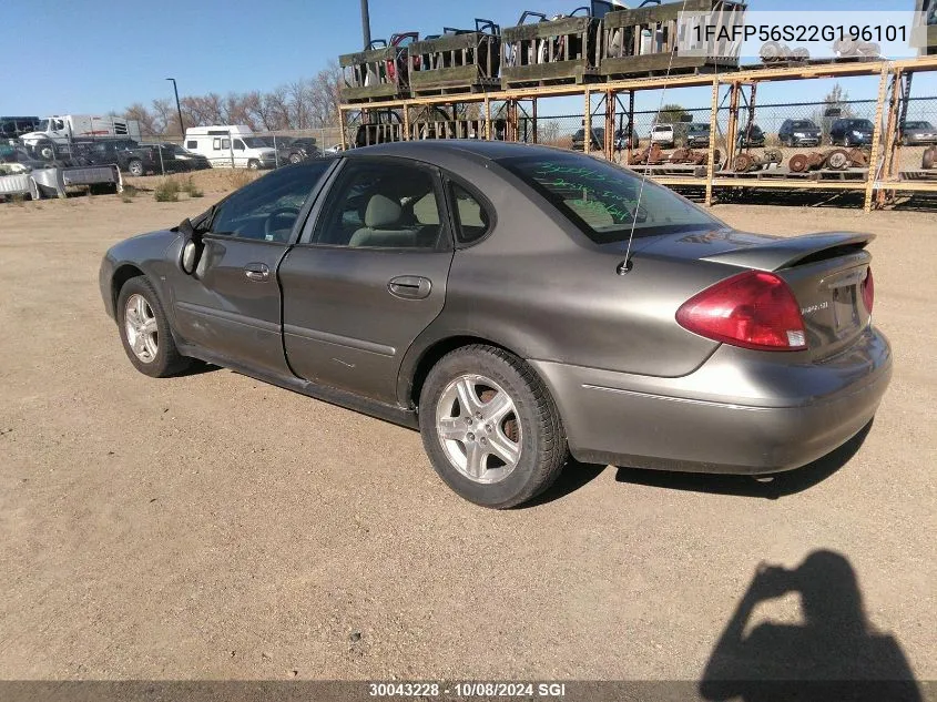 2002 Ford Taurus Sel VIN: 1FAFP56S22G196101 Lot: 30043228