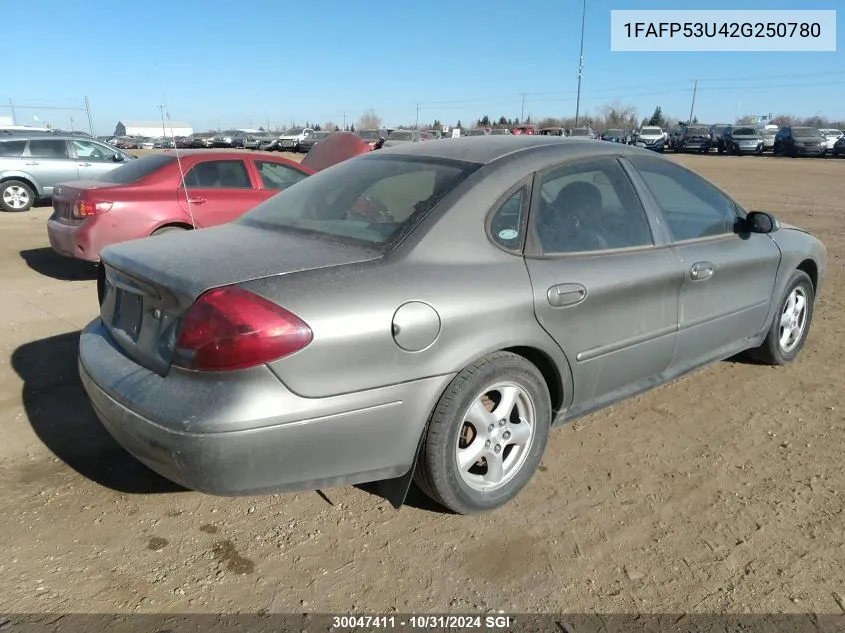 2002 Ford Taurus Se VIN: 1FAFP53U42G250780 Lot: 30047411