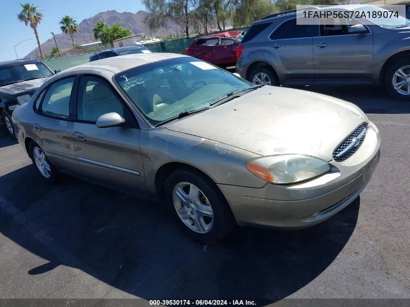 2002 Ford Taurus Sel VIN: 1FAHP56S72A189074 Lot: 39530174