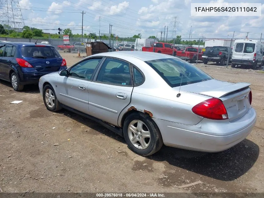 2002 Ford Taurus Sel VIN: 1FAHP56S42G111042 Lot: 39576018