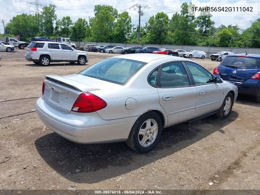 2002 Ford Taurus Sel VIN: 1FAHP56S42G111042 Lot: 39576018