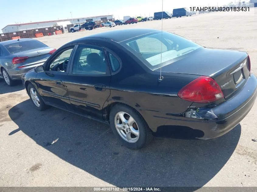 2002 Ford Taurus Ses VIN: 1FAHP55U82G183431 Lot: 40107102