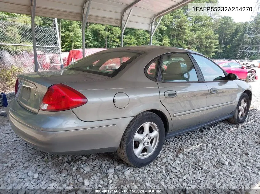 2002 Ford Taurus Ses VIN: 1FAFP55232A254270 Lot: 40121603