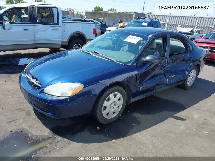 2002 Ford Taurus Lx VIN: 1FAFP52UX2G165587 Lot: 40233959