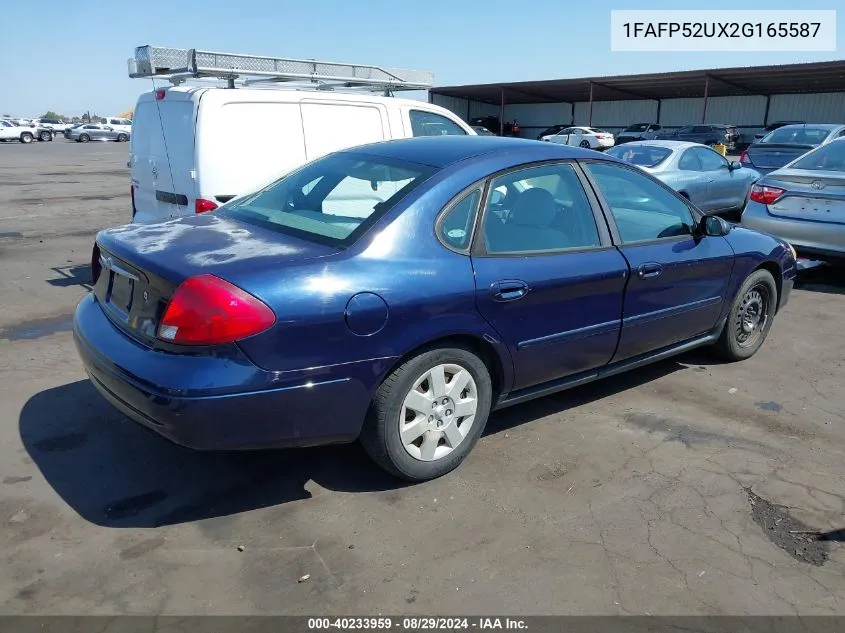 2002 Ford Taurus Lx VIN: 1FAFP52UX2G165587 Lot: 40233959