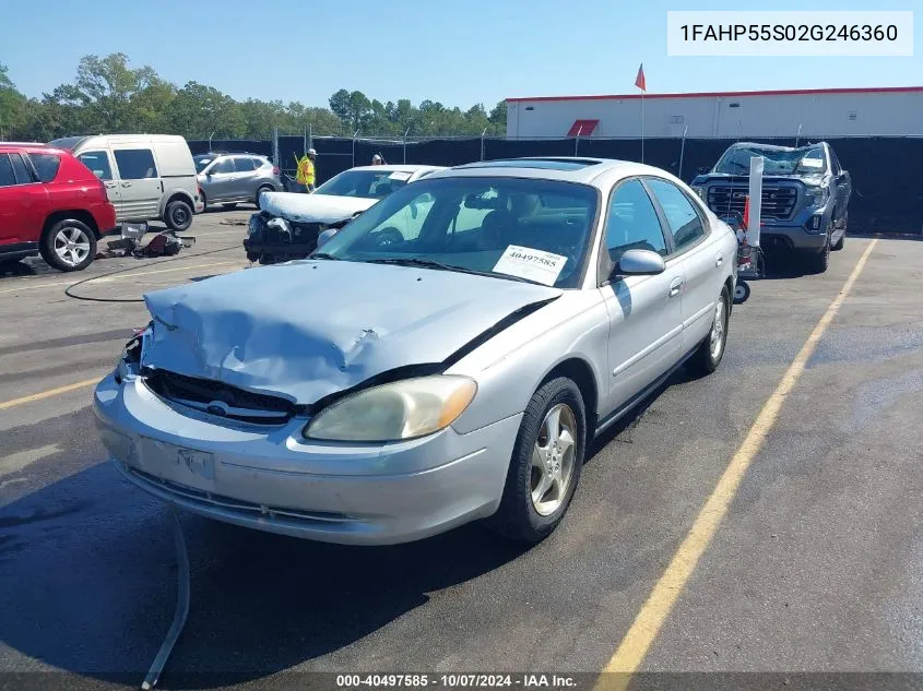 2002 Ford Taurus Ses VIN: 1FAHP55S02G246360 Lot: 40497585