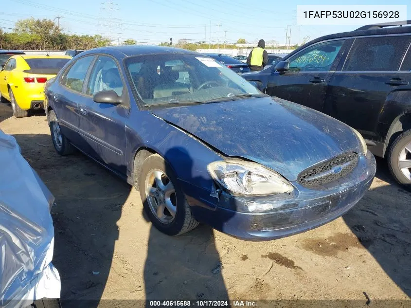 2002 Ford Taurus Se VIN: 1FAFP53U02G156928 Lot: 40615688