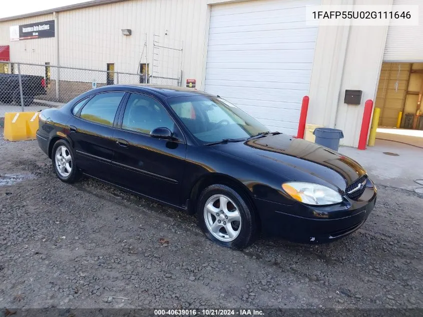 2002 Ford Taurus Ses VIN: 1FAFP55U02G111646 Lot: 40639016