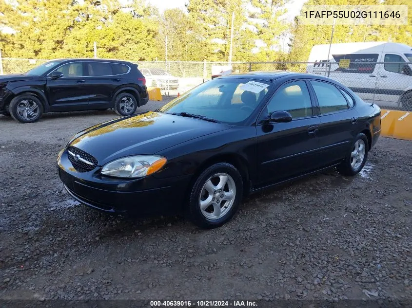 2002 Ford Taurus Ses VIN: 1FAFP55U02G111646 Lot: 40639016