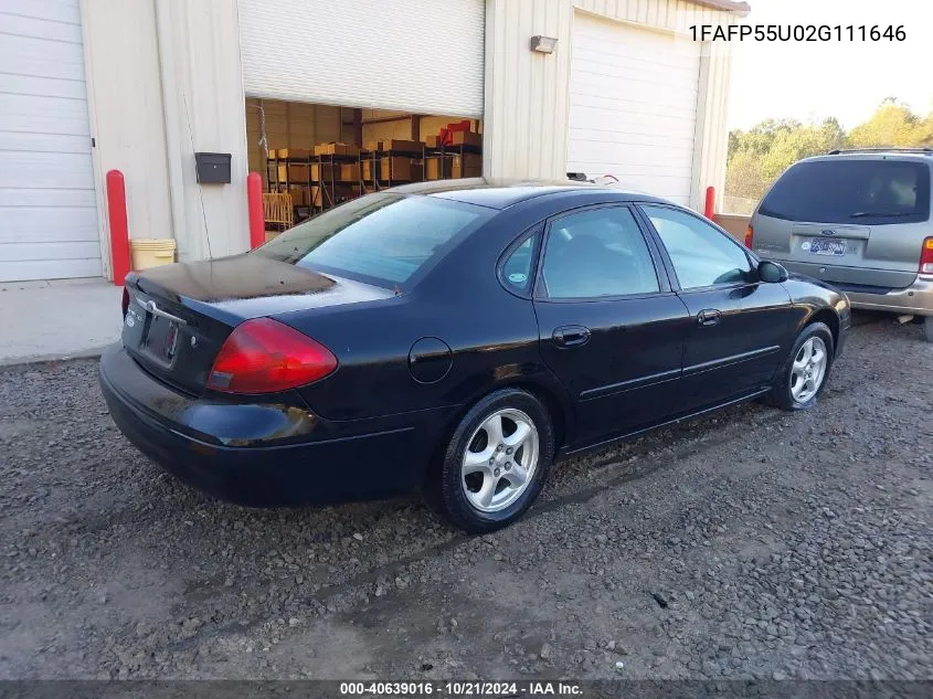 2002 Ford Taurus Ses VIN: 1FAFP55U02G111646 Lot: 40639016